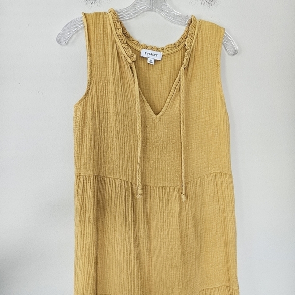 Evereve Georgia gauze yellow tiered maxi dress size XS - Picture 4 of 6